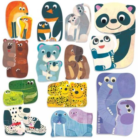 Headu Ecoplay - Puzzle-Uri Animalute Cu Pui - imagine 8